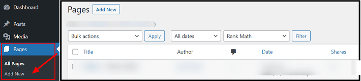 how to add a new page on wordpress