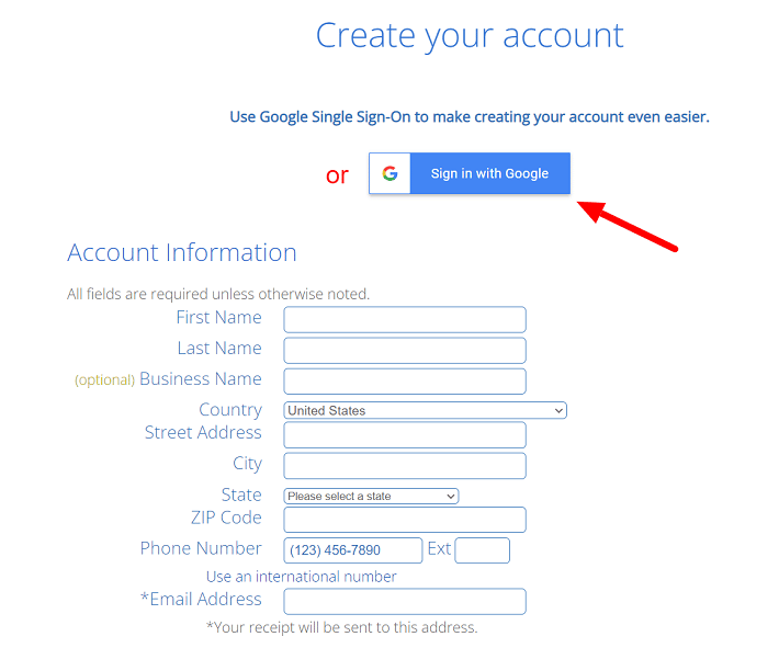 fill in your WordPress hosting account information