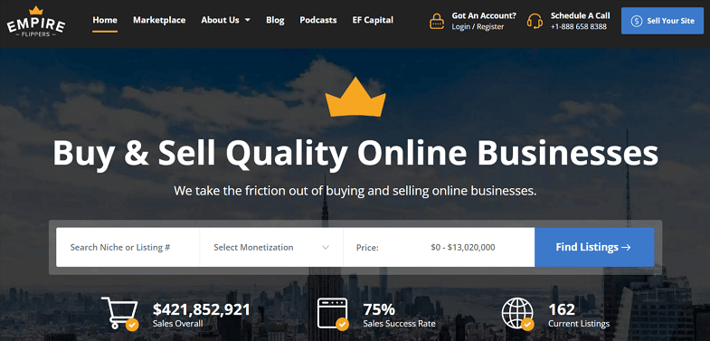 empire flippers for website flipping business