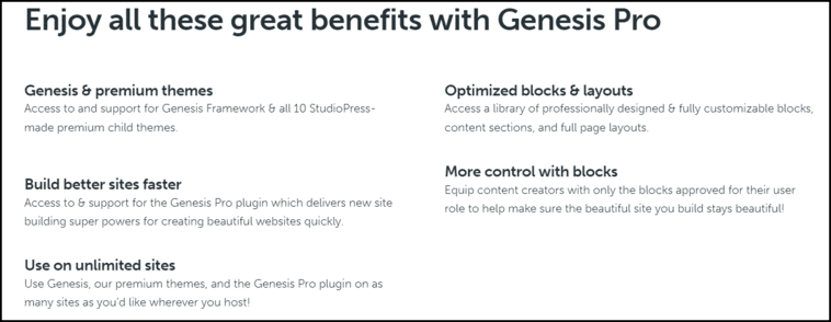 Genesis pro features