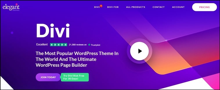divi review wordpress builder homepage