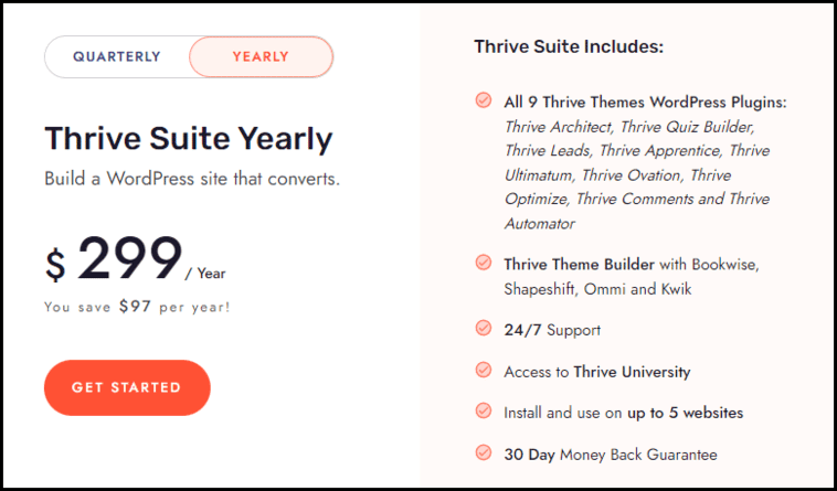 thrive themes pricing