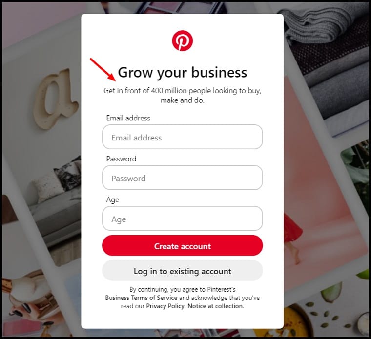 setting up your Pinterest business account