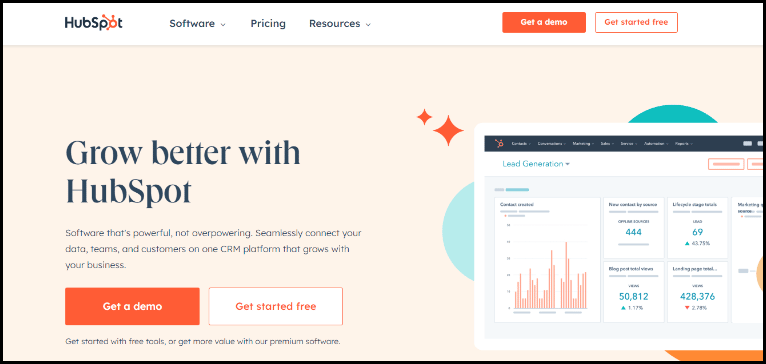 HubSpot review landing page builder homepage