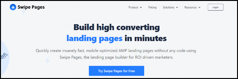 swipe pages review page builder homepage