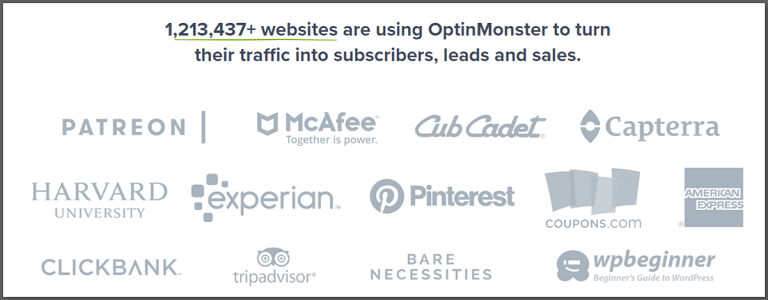 optinmonster wordpress plugin used by leading brands