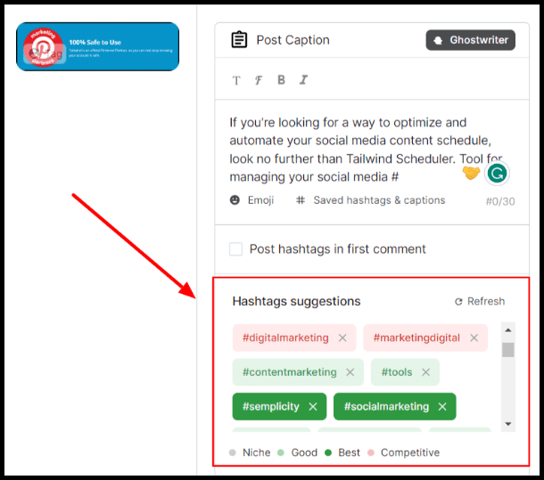 tailwind for instagram hashtag finder