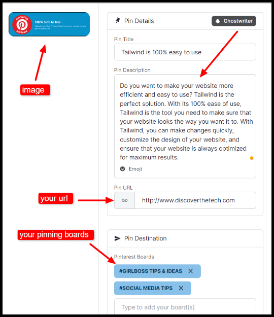 tailwind scheduler for pinterest pins