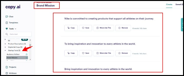 Best tool for writing Brand Mission by Copy.ai