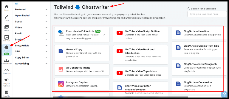 tailwind ghostwriter use cases