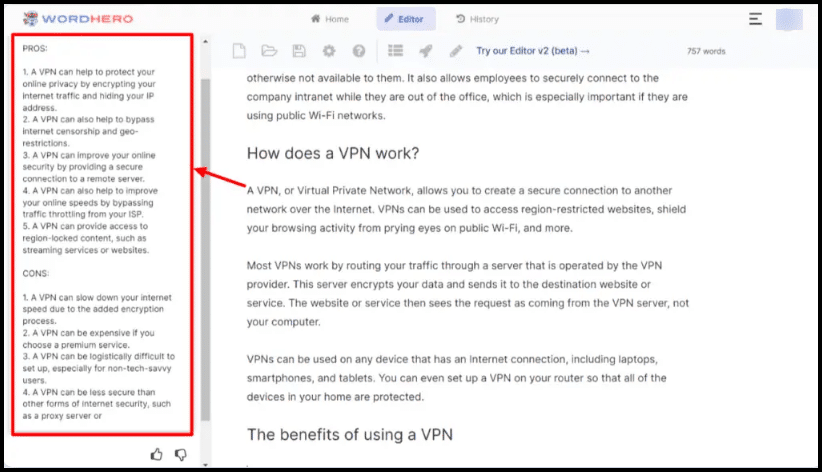 Wordhero Long Content forms